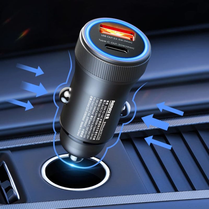 Автомобільний зарядний пристрій REMAX Seaya Series 30W PD+QC 1A+1C Fast Charging Car Charger RCC335 Tarnish