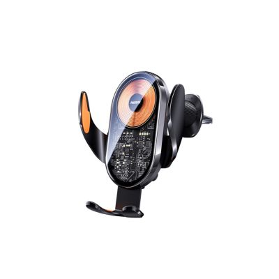 Автотримач для телефона з БЗП REMAX 15W Ultra-thin 3-Axis Linkage Car Holder  RM-C17i Black