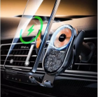 Автотримач для телефона з БЗП REMAX 15W Ultra-thin 3-Axis Linkage Car Holder  RM-C17i Black