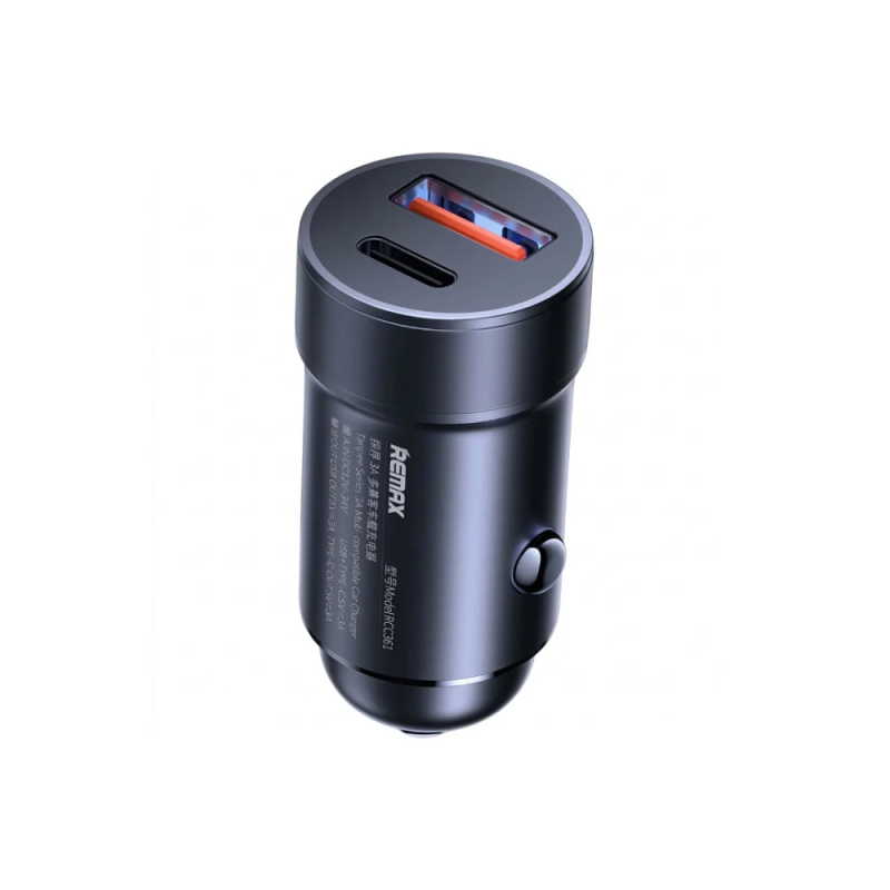 Автомобільний зарядний пристрій REMAX Tangee Series 3A 1A+1C Multi-compatible Car Charger RCC361 Black