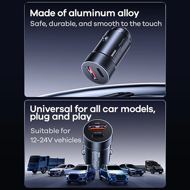 Автомобільний зарядний пристрій REMAX Tangee Series 3A 1A+1C Multi-compatible Car Charger RCC361 Black