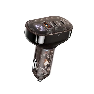 Автомобільний зарядний пристрій REMAX Cybo Series 72W PD+QC 1A+2C Transparent Fast Car Charger with Digital Display  RCC351 Black