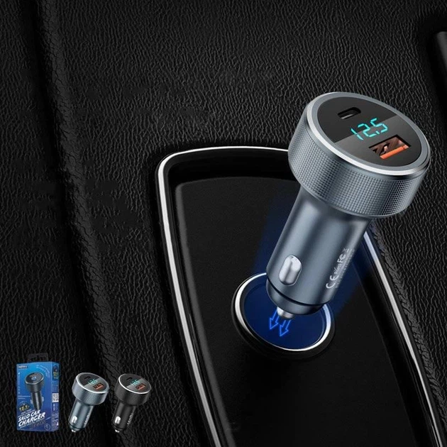 Автомобільний зарядний пристрій REMAX Salo Series 58.5W PD+QC 1A+1C Fast Charging Car Charger RCC215 Black