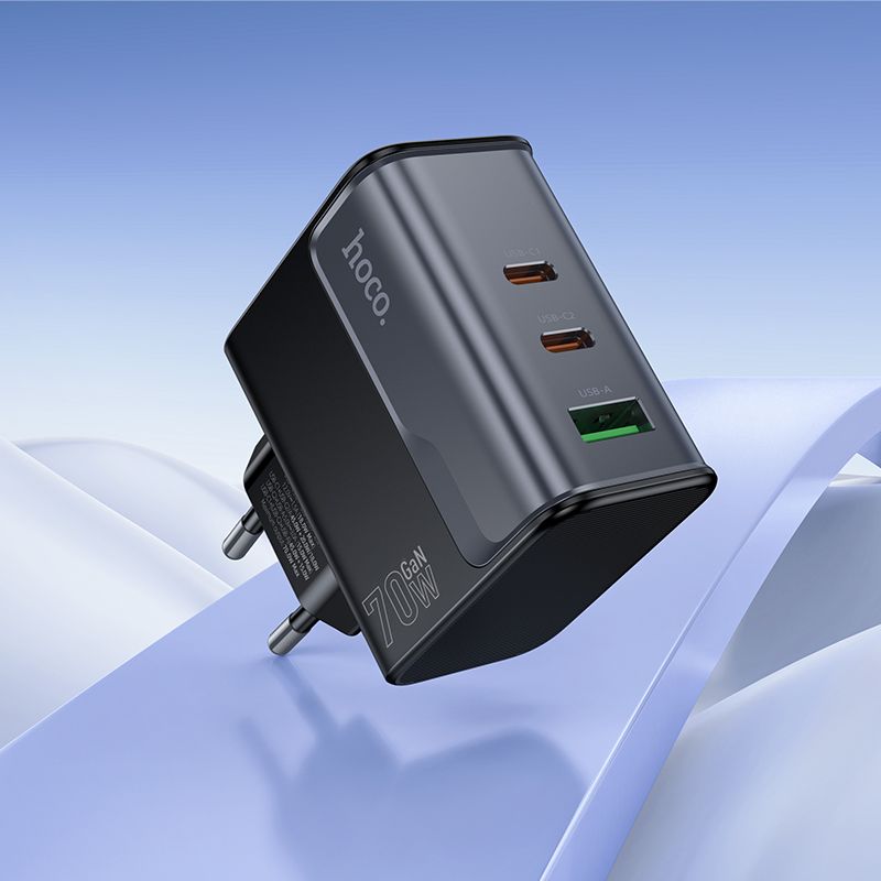 Мережевий зарядний пристрій HOCO CS75A Star Speed PD70W(2C1A) charger midnight black