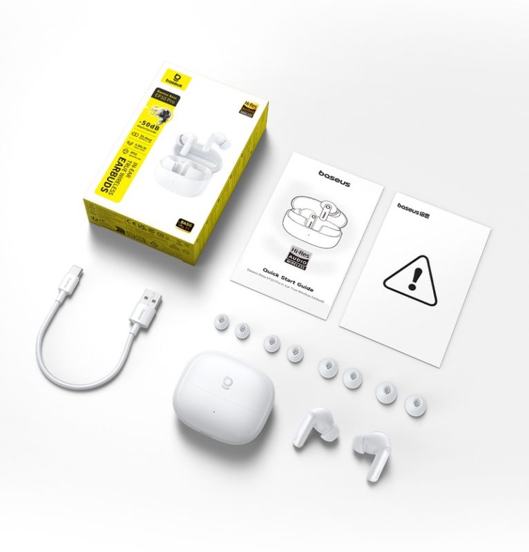 Бездротові навушники TWS Baseus Bass EP10 Pro In-Ear True Wireless Earbuds Moon White
