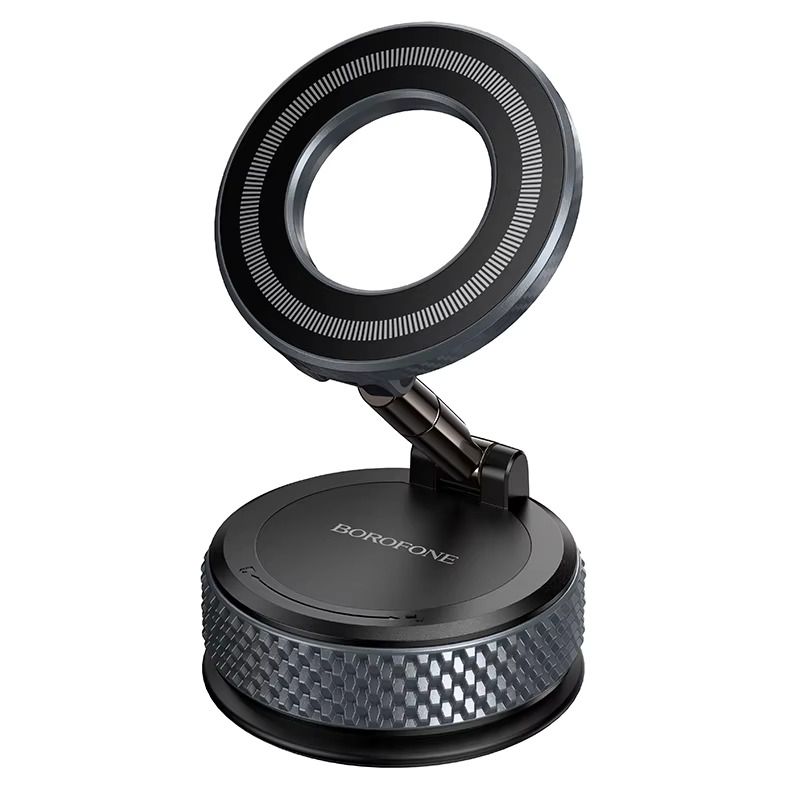 Автотримач для телефона BOROFONE BH144 Custodio vacuum suction cup magnetic holder(multi-scene) black metal gray