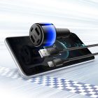 Автомобільний зарядний пристрій HOCO Z69 Vivido 24W(2C2A) car charger set(Type-C) Black