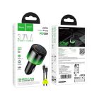 Автомобільний зарядний пристрій HOCO Z69A Vivido PD37W(2C1A) car charger with digital display set(C to C) Black