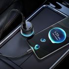 Автомобільний зарядний пристрій HOCO Z69A Vivido PD37W(2C1A) car charger with digital display set(C to C) Black