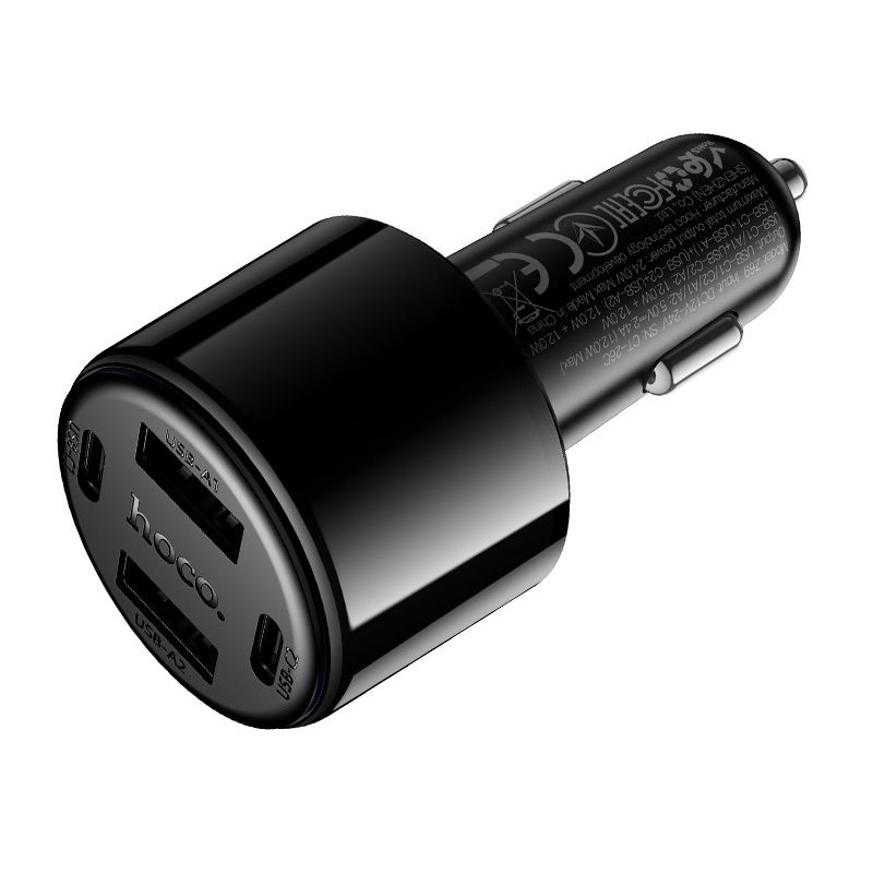 Автомобільний зарядний пристрій HOCO Z69 Vivido 24W(2C2A) car charger Black