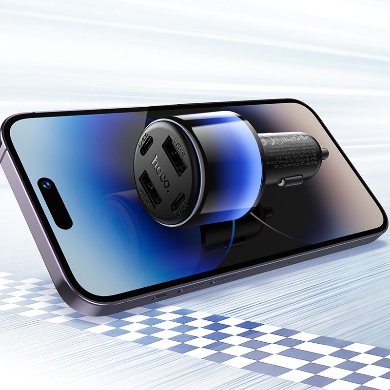 Автомобільний зарядний пристрій HOCO Z69 Vivido 24W(2C2A) car charger Black