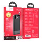 Зовнішній акумулятор HOCO J114 Charger power bank with cable and digital display(10000mAh) Black