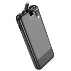 Зовнішній акумулятор HOCO J114 Charger power bank with cable and digital display(10000mAh) Black