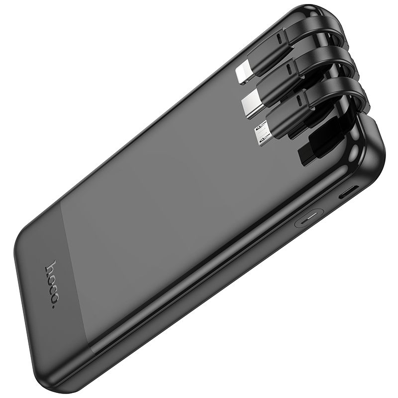 Зовнішній акумулятор HOCO J114 Charger power bank with cable and digital display(10000mAh) Black