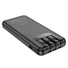 Зовнішній акумулятор HOCO J114 Charger power bank with cable and digital display(10000mAh) Black