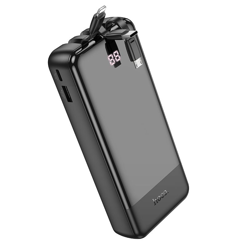 Зовнішній акумулятор HOCO J114A Charger power bank with cable and digital display(20000mAh) Black