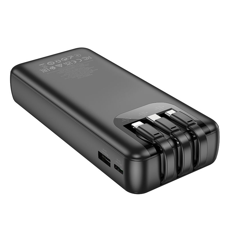 Зовнішній акумулятор HOCO J114A Charger power bank with cable and digital display(20000mAh) Black