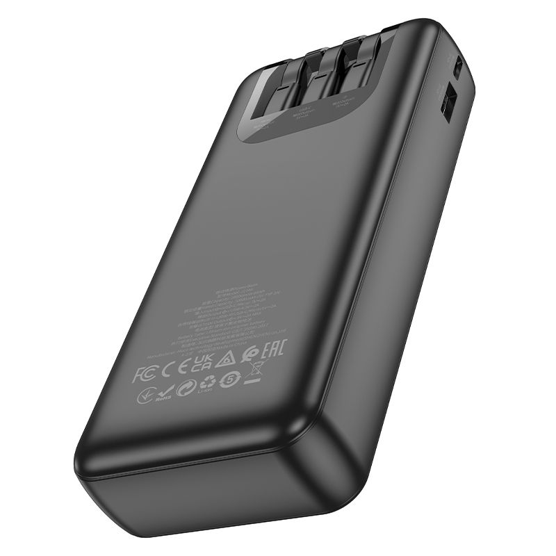 Зовнішній акумулятор HOCO J114A Charger power bank with cable and digital display(20000mAh) Black