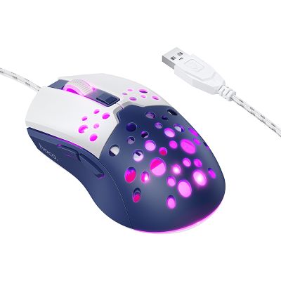 Маніпулятор миша HOCO GM51 Sky luminous gaming wired mouse white＆blue