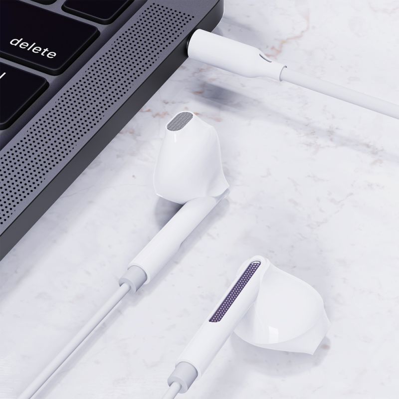 Навушники ACEFAST L14 3.5mm semi-in-ear wired earphones with mic White