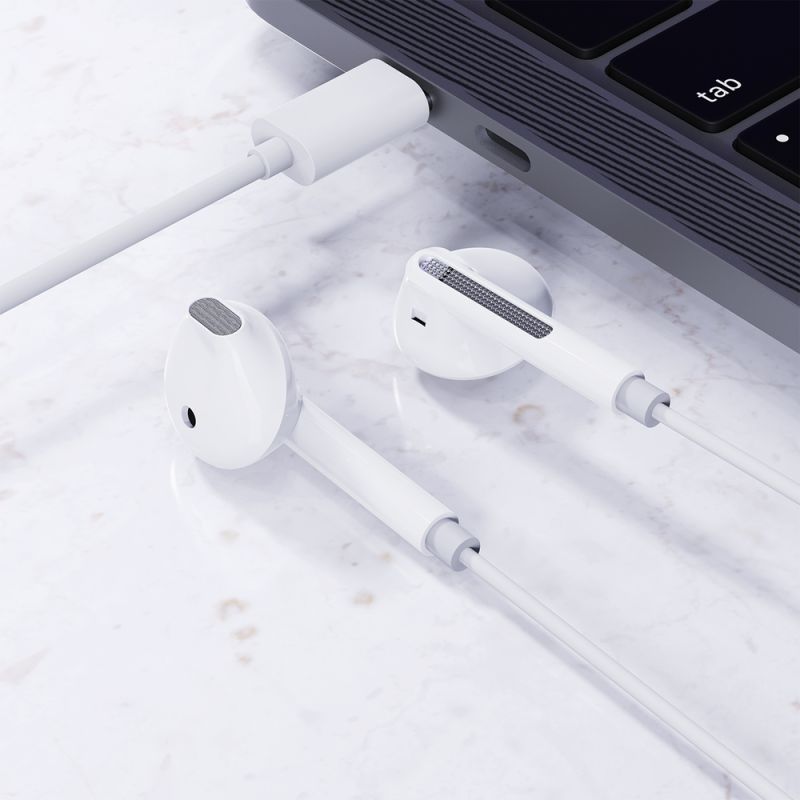 Навушники ACEFAST L13 USB-C semi-in-ear wired earphones with mic White