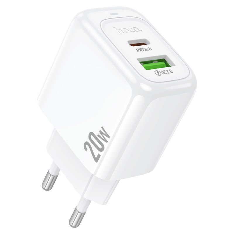 Мережевий зарядний пристрій HOCO CS54A Surplus PD20W+QC3.0 charger White