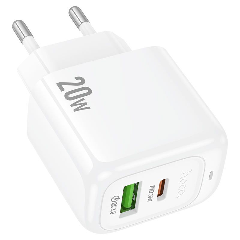 Мережевий зарядний пристрій HOCO CS54A Surplus PD20W+QC3.0 charger White