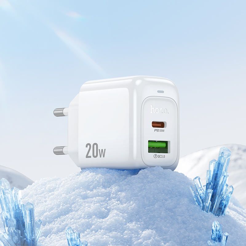 Мережевий зарядний пристрій HOCO CS54A Surplus PD20W+QC3.0 charger White