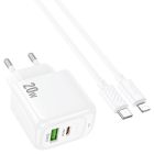 Мережевий зарядний пристрій HOCO CS54A Surplus PD20W+QC3.0 charger set(C to iP)
