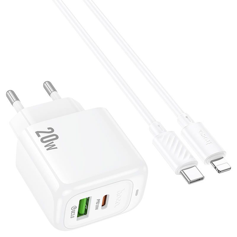 Мережевий зарядний пристрій HOCO CS54A Surplus PD20W+QC3.0 charger set(C to iP)