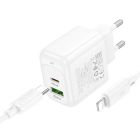 Мережевий зарядний пристрій HOCO CS54A Surplus PD20W+QC3.0 charger set(C to iP)