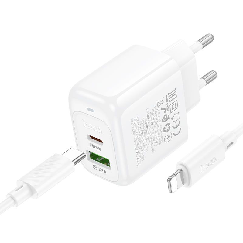 Мережевий зарядний пристрій HOCO CS54A Surplus PD20W+QC3.0 charger set(C to iP)