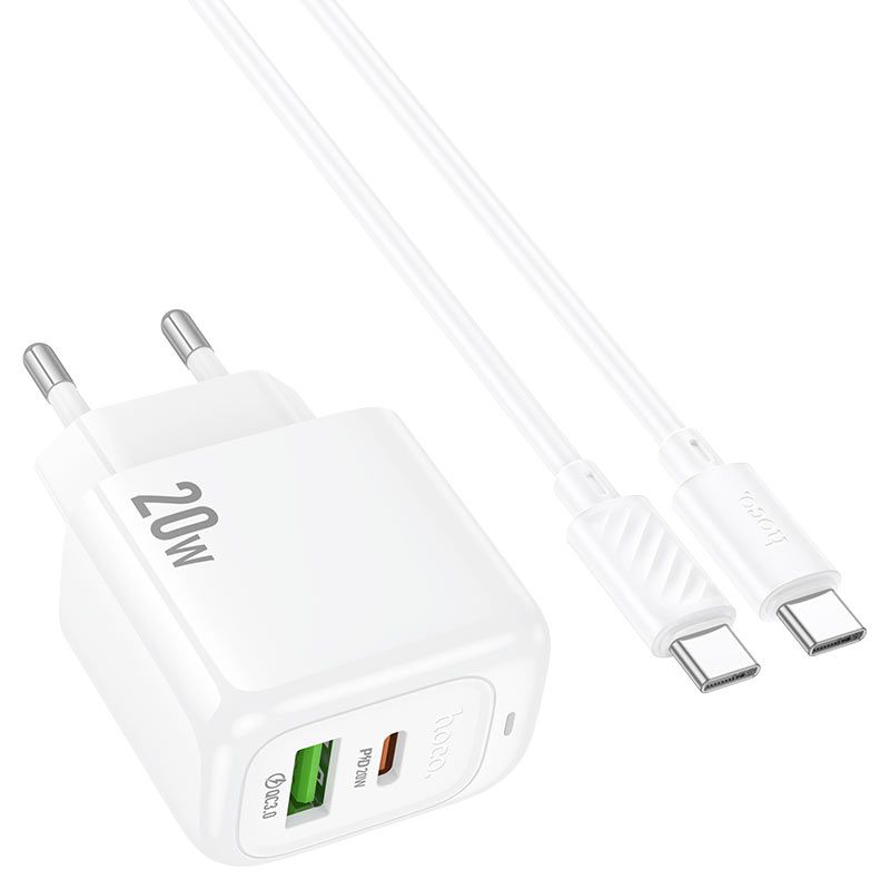 Мережевий зарядний пристрій HOCO CS54A Surplus PD20W+QC3.0 charger set(C to C)