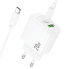 Мережевий зарядний пристрій HOCO CS54A Surplus PD20W+QC3.0 charger set(C to C)