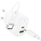 Мережевий зарядний пристрій HOCO CS54A Surplus PD20W+QC3.0 charger set(C to C)