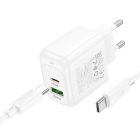 Мережевий зарядний пристрій HOCO CS54A Surplus PD20W+QC3.0 charger set(C to C)