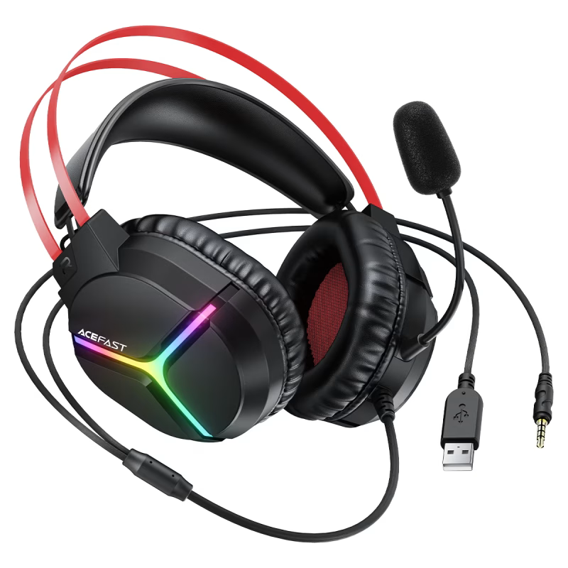 Навушники ігрові ACEFAST H16 gaming wired headset Black