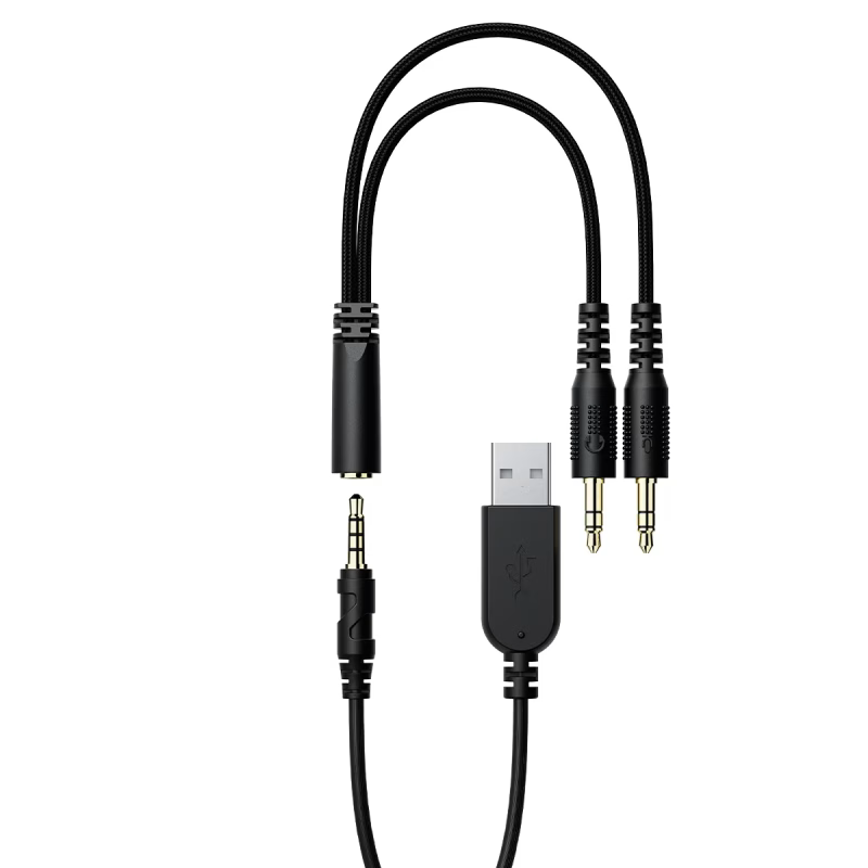 Навушники ігрові ACEFAST H16 gaming wired headset Black