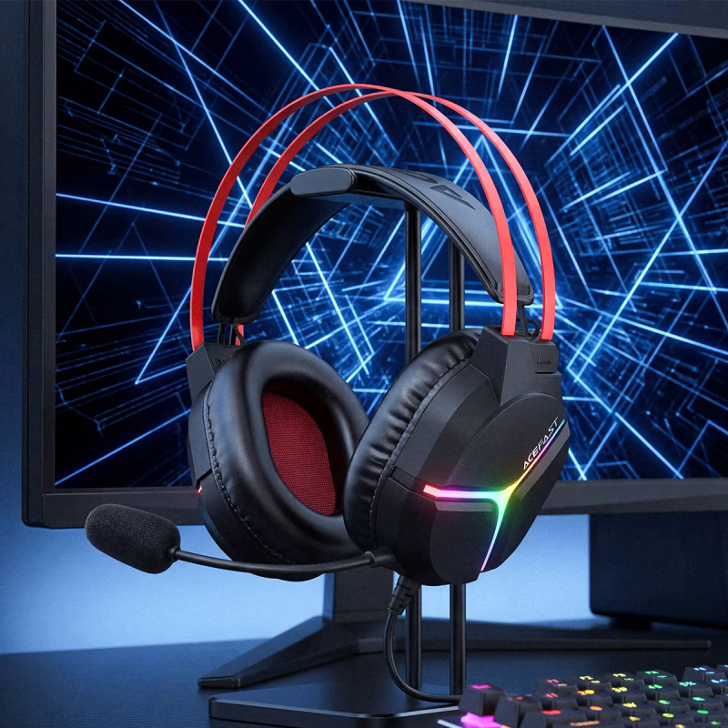Навушники ігрові ACEFAST H16 gaming wired headset Black