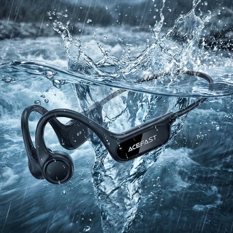 Бездротові спортивні навушники ACEFAST N10 bone conduction BT earphones, IP68, Black