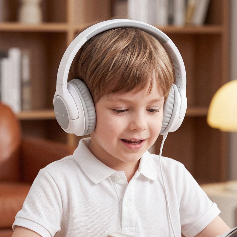 Навушники дротові ACEFAST  H18 wired headset for kids Grey White