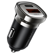 Автомобільний зарядний пристрій ACEFAST B19 PD30W (USB-C+USB-A) car charger metal gray