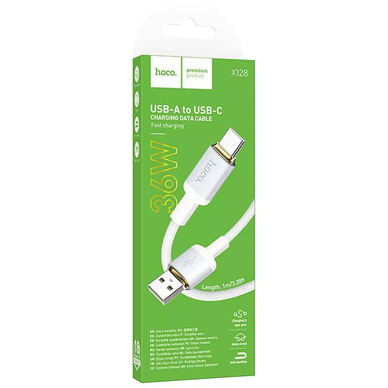 Кабель HOCO X128 Benefit charging data cable Type-C White