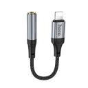 Аудiокабель HOCO LS36A iP to 3.5 female, nylon braid, 0.12m, Black