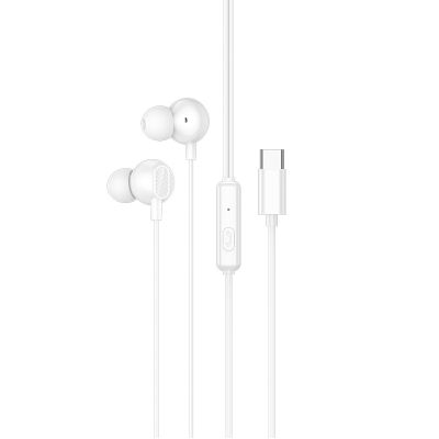 Навушники дротові HOCO M117 Victory universal digital earphones with microphone (Type-C) White