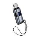 Перехідник HOCO UA36B C male to USB female OTG transparent adapter Black