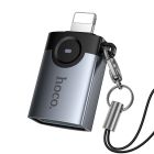 Перехідник HOCO UA36B C male to USB female OTG transparent adapter Black