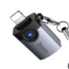 Перехідник HOCO UA36B C male to USB female OTG transparent adapter Black