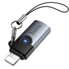 Перехідник HOCO UA36B C male to USB female OTG transparent adapter Black