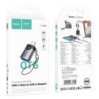 Перехідник HOCO UA36B C male to USB female OTG transparent adapter Black